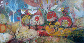 Painting by Sandipa: The Bush Gardener - Australian Landscape Art